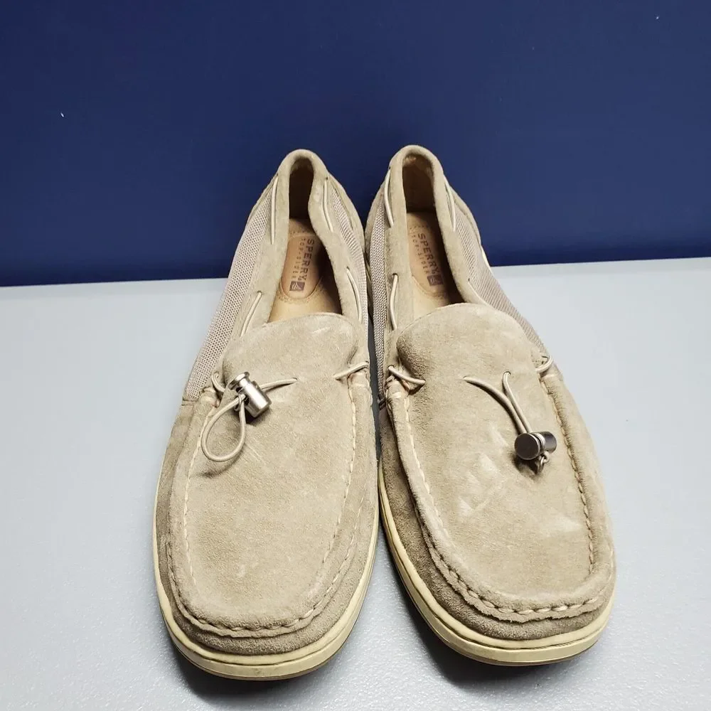 SPERRY Top Spider Nautical Boat Shoes Womens Size 10 Gray‎ Suede Slip On 9453333